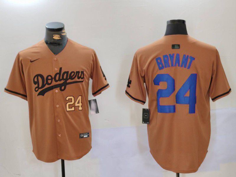 Men Los Angeles Dodgers 24 Bryant army green joint name 2024 Nike MLB Jersey style 1